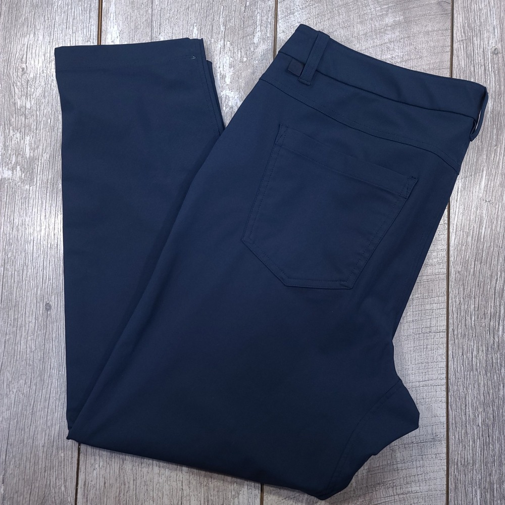 Lululemon ABC Pants Mens 36x28 Navy Blue Slim Tapered Golf Chino Trousers